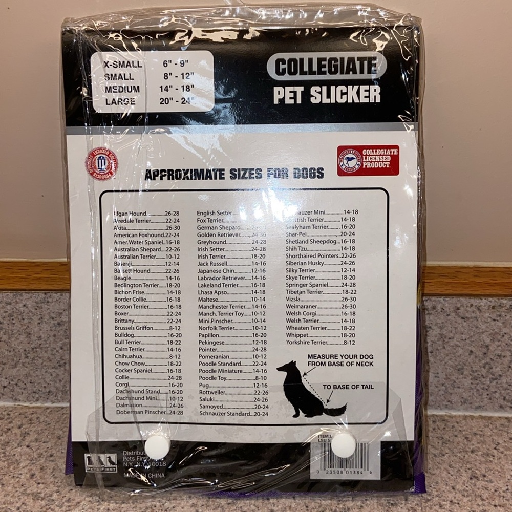 New Collegiate Rain Pet Slicker NCAA LSU Tigers Purple/Yellow Reflective Large - Picture 2 of 7